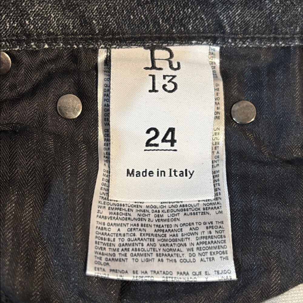 R13 Leopard Print Skinny Jeans - Black and Brown - Picture 3 of 4